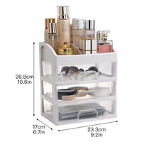 Makeup Organizer with 3 Drawers, Bathroom Vanity Countertop Storage for Cosmetics, Brushes, Lotion, Nail Lipstick and Jewelry