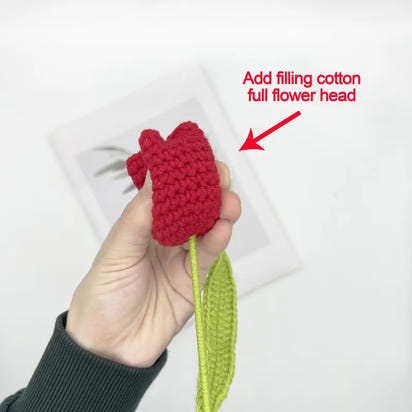 Knitting Crochet Chubby Tulip Artificial Flowers Bouquet Home Room Decor Wedding Table Decoration Accessories Mother's Day Gift