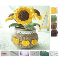 DIY Tulip Flowers Plant Potted Crochet Knitting Kit for Adults and Kids Crochet Starter Knitting Kit Handmade Crafts Lovers Sew