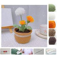 DIY Tulip Flowers Plant Potted Crochet Knitting Kit for Adults and Kids Crochet Starter Knitting Kit Handmade Crafts Lovers Sew
