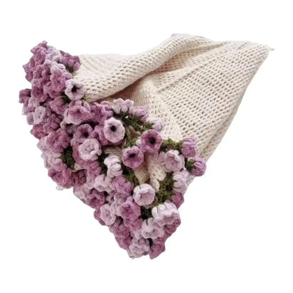 Flower Blanket Crocheting Kit Rose Bouquet Blanket DIY Kit Crochet Bouquet Throw Blanket Craft Set For Mother's Day Gift Home