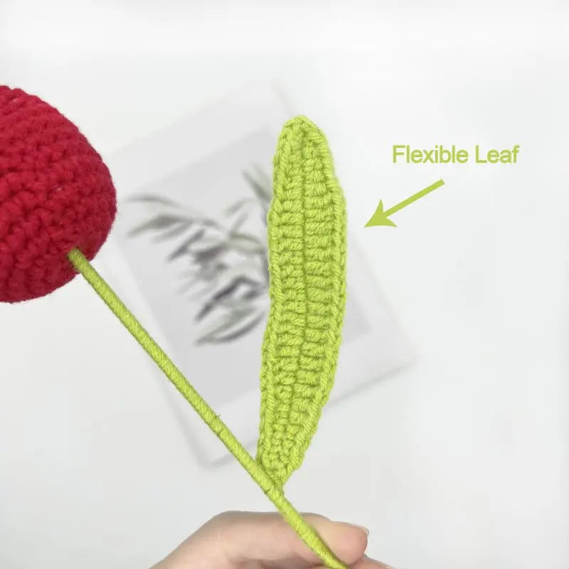 Knitting Crochet Chubby Tulip Artificial Flowers Bouquet Home Room Decor Wedding Table Decoration Accessories Mother's Day Gift