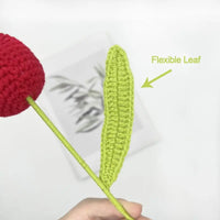 Knitting Crochet Chubby Tulip Artificial Flowers Bouquet Home Room Decor Wedding Table Decoration Accessories Mother's Day Gift