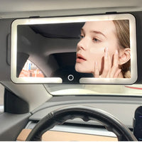 Car Interior Mirror Sun Visor Cosmetic Mirror HD Adjustable with LED Light Rechargeable Touch Screen Rearview Mirror