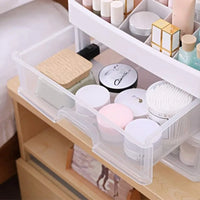 Makeup Organizer with 3 Drawers, Bathroom Vanity Countertop Storage for Cosmetics, Brushes, Lotion, Nail Lipstick and Jewelry