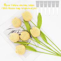 Knitting Crochet Chubby Tulip Artificial Flowers Bouquet Home Room Decor Wedding Table Decoration Accessories Mother's Day Gift