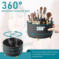Makeup Brush Holder Organizer 5 Slot 360° Rotating Makeup Brushes Desktop Storage Organizers for Vanity Desktop Bathroom Office