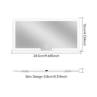 Car Interior Mirror Sun Visor Cosmetic Mirror HD Adjustable with LED Light Rechargeable Touch Screen Rearview Mirror