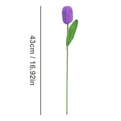 6pcs Crochet Tulip Artificial Flowers