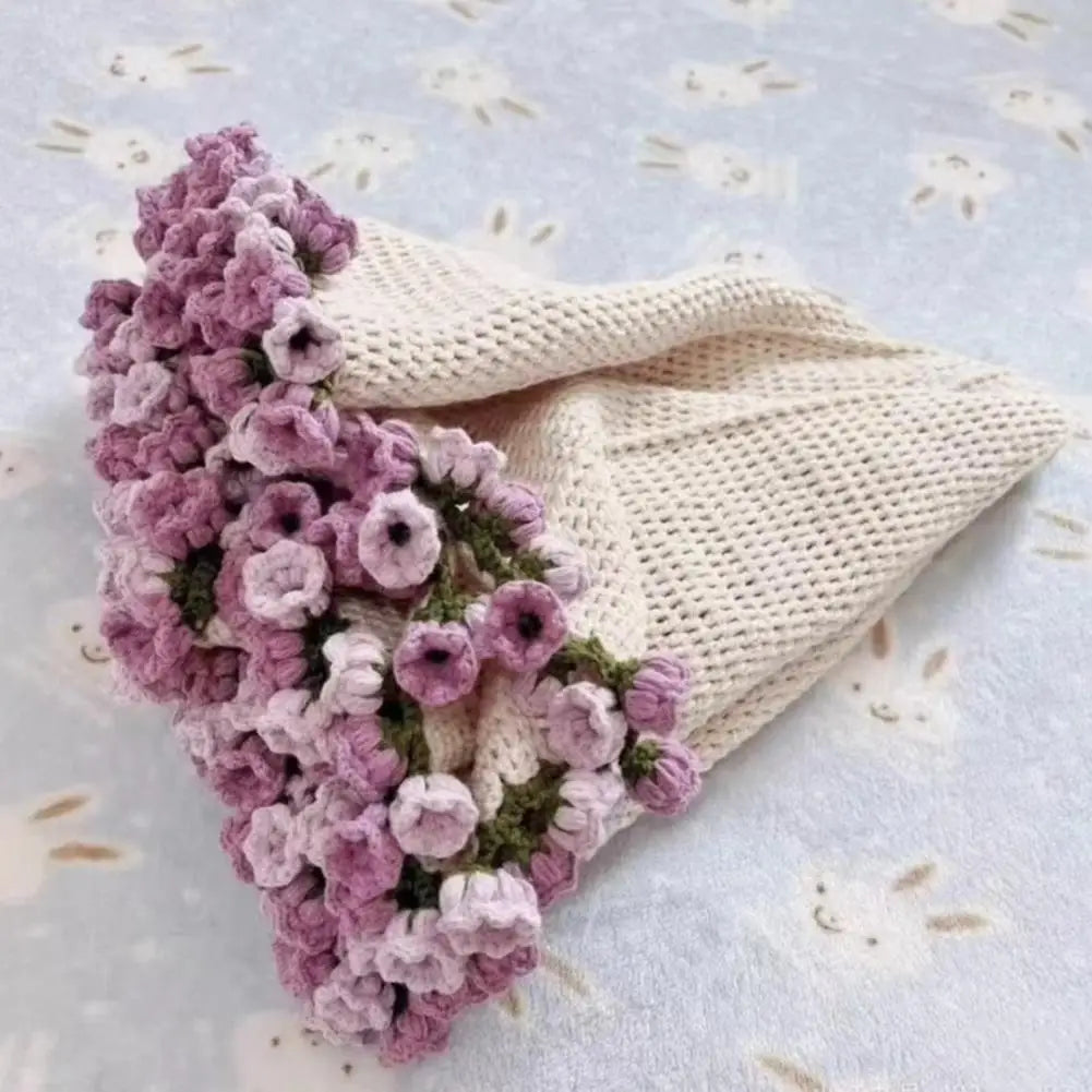 Flower Blanket Crocheting Kit Rose Bouquet Blanket DIY Kit Crochet Bouquet Throw Blanket Craft Set For Mother's Day Gift Home
