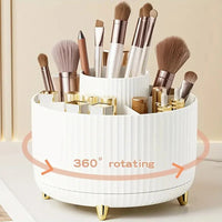 Makeup Brush Holder Organizer 5 Slot 360° Rotating Makeup Brushes Desktop Storage Organizers for Vanity Desktop Bathroom Office