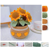 DIY Tulip Flowers Plant Potted Crochet Knitting Kit for Adults and Kids Crochet Starter Knitting Kit Handmade Crafts Lovers Sew