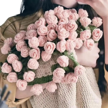 Flower Blanket Crocheting Kit Rose Bouquet Blanket DIY Kit Crochet Bouquet Throw Blanket Craft Set For Mother's Day Gift Home