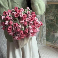 Flower Blanket Crocheting Kit Rose Bouquet Blanket DIY Kit Crochet Bouquet Throw Blanket Craft Set For Mother's Day Gift Home