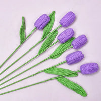 6pcs Crochet Tulip Artificial Flowers