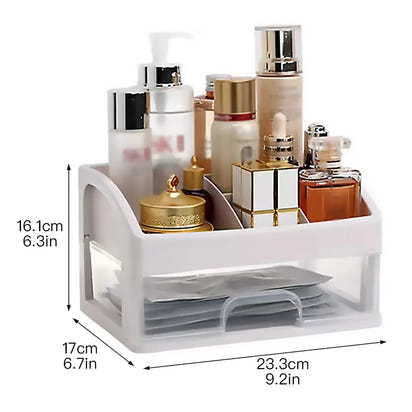 Makeup Organizer with 3 Drawers, Bathroom Vanity Countertop Storage for Cosmetics, Brushes, Lotion, Nail Lipstick and Jewelry