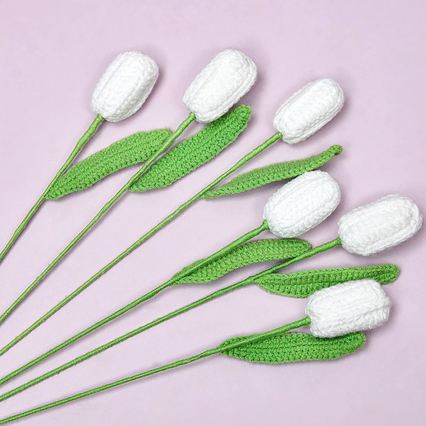 6pcs Crochet Tulip Artificial Flowers